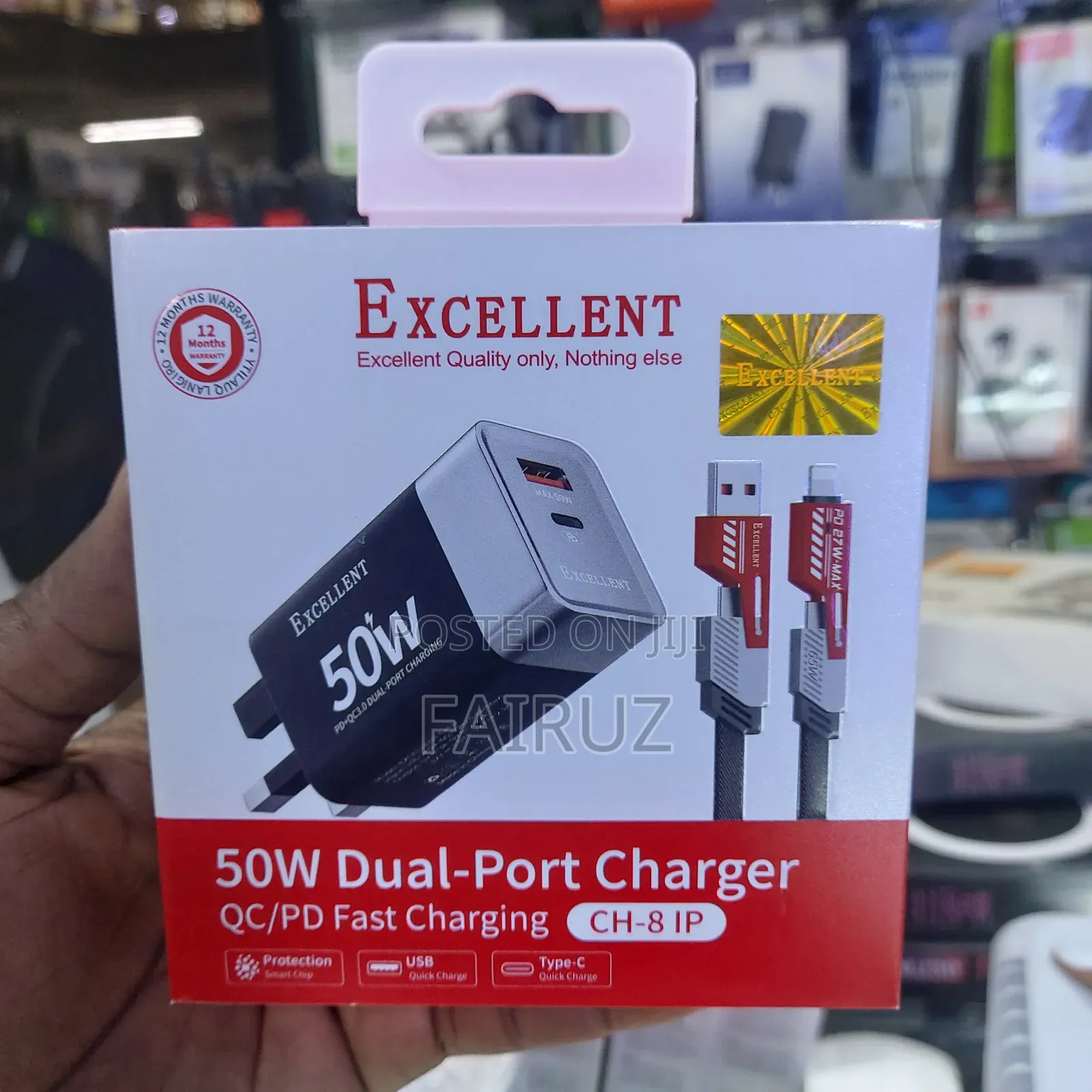 50W Dual Port Charger QC/PD Fast Charging