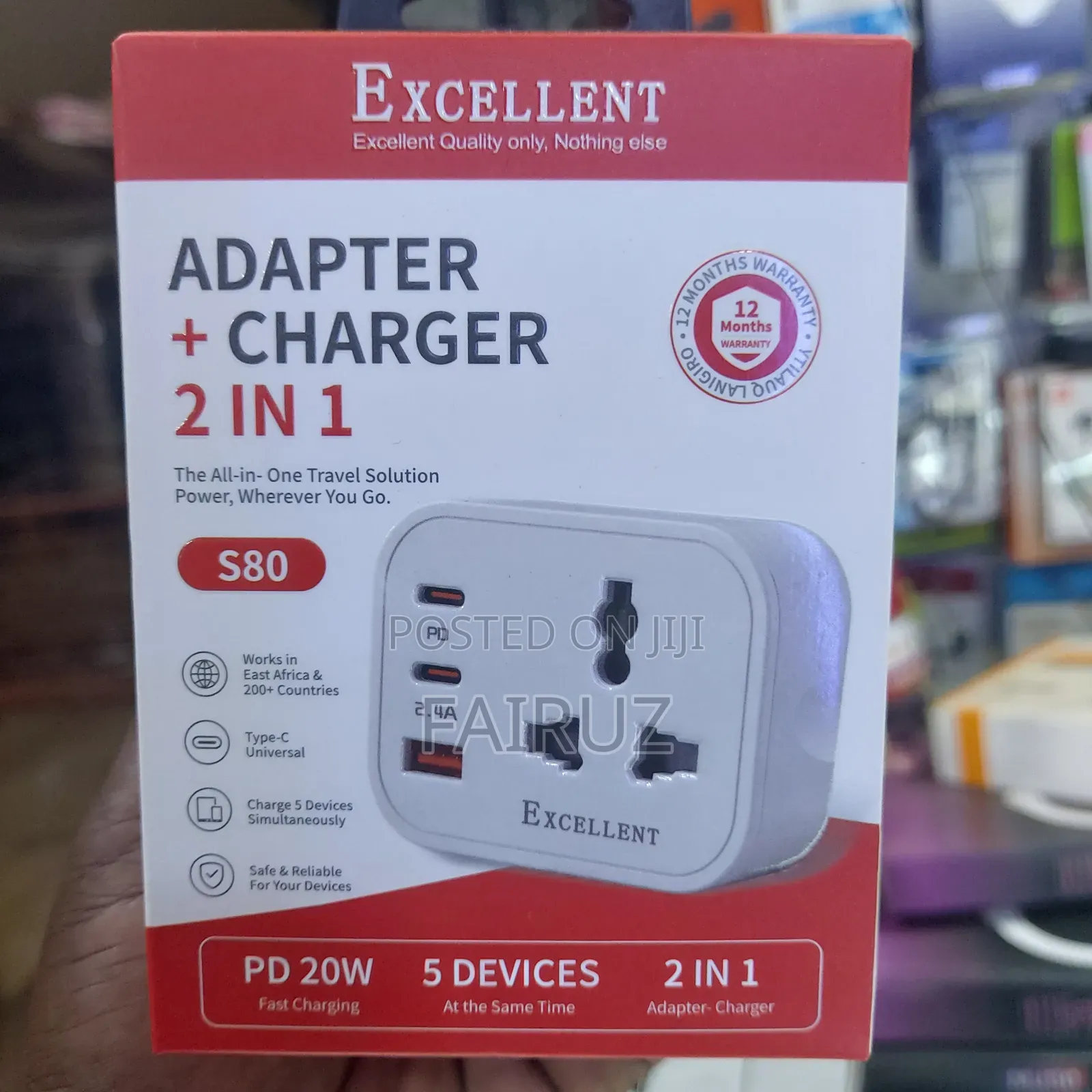 Travel Power Adapter With PD 20W