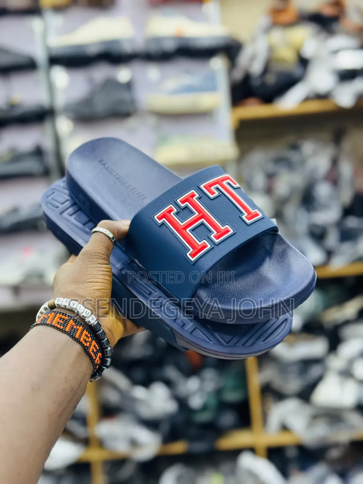Tommy Hilfiger Monotype Pool Slides.