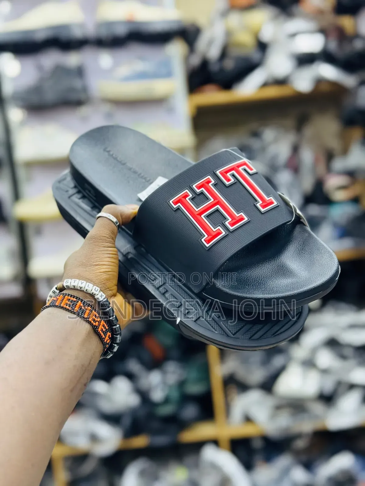 Tommy Hilfiger Monotype Pool Slides.