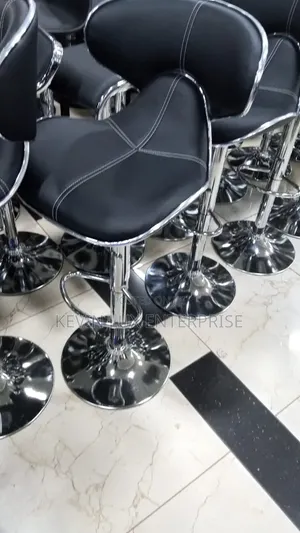 Black Leather Design Shaped Bar Stool