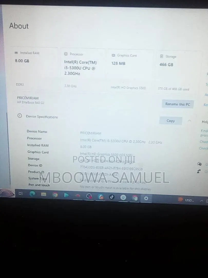Laptop HP EliteBook 840 G5 4GB Intel Core i5 HDD 500GB