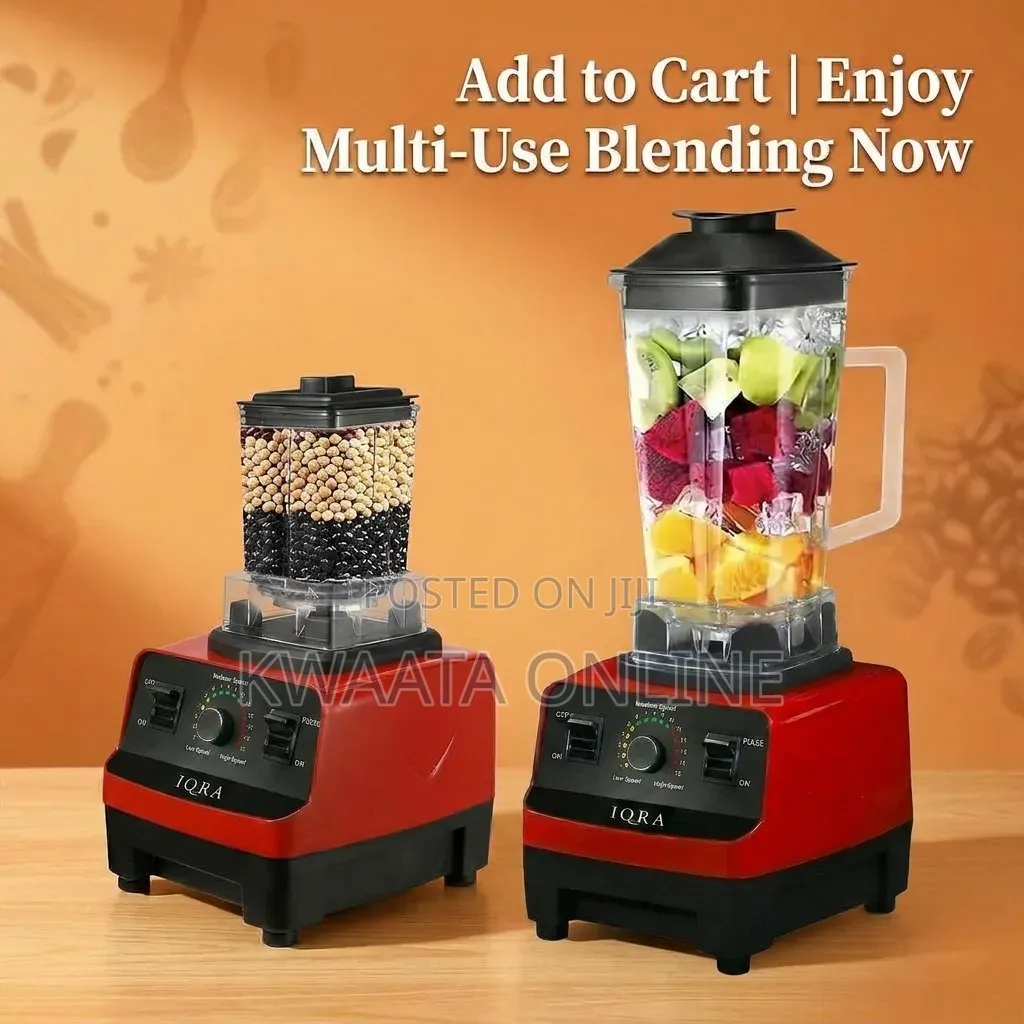2 in 1 IQRA Multifunctional Heavy-Duty Blender & Grinder, 1200W