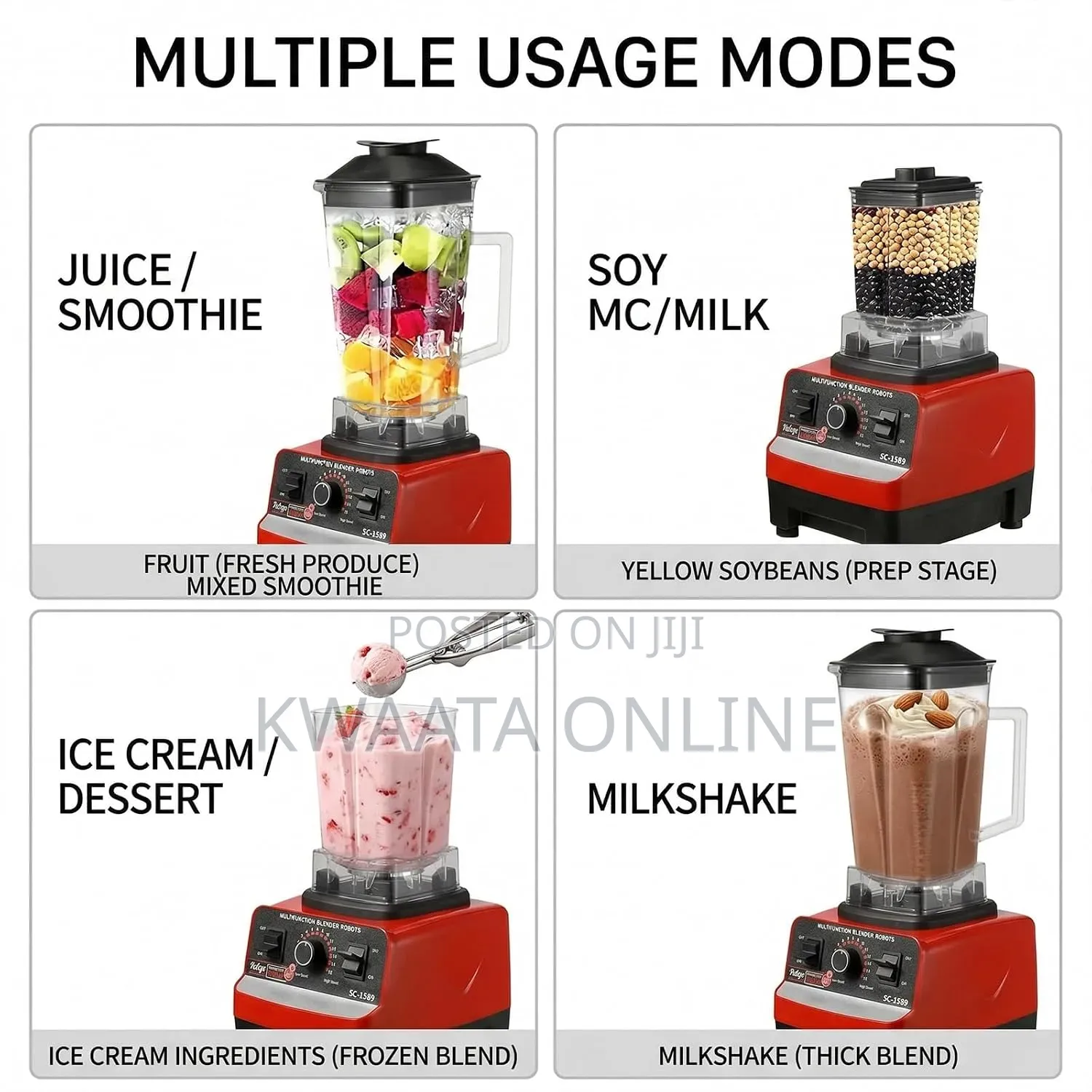 2 in 1 IQRA Multifunctional Heavy-Duty Blender & Grinder, 1200W