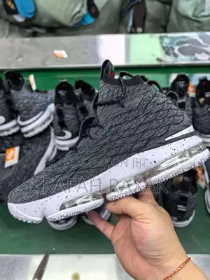 Gray Nike LeBron 15” High Top Basketball Sneakers