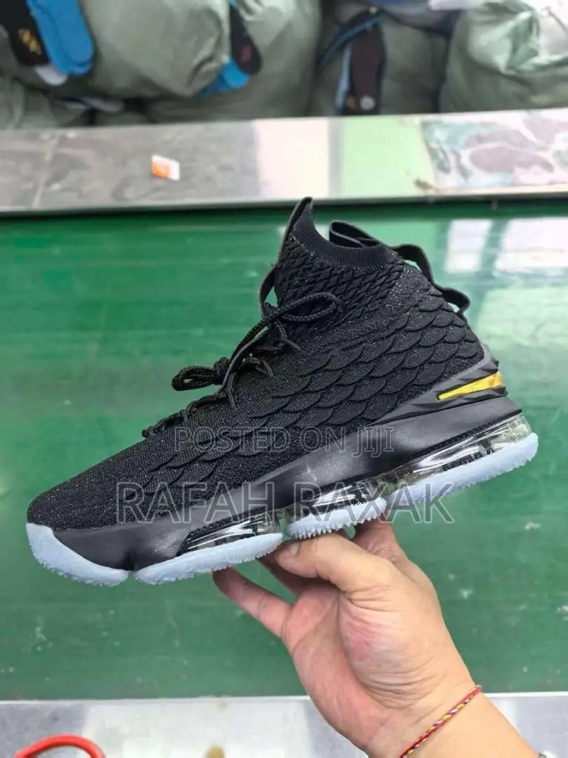 Gray Nike LeBron 15” High Top Basketball Sneakers