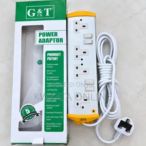G & T Metallic Extension Cable- 2500W Heavy Duty - 4 Sockets