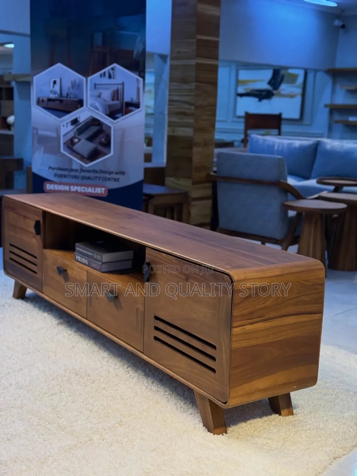Brown Tvstand 1.8m Wall Unit TV Stands Unit Storage White