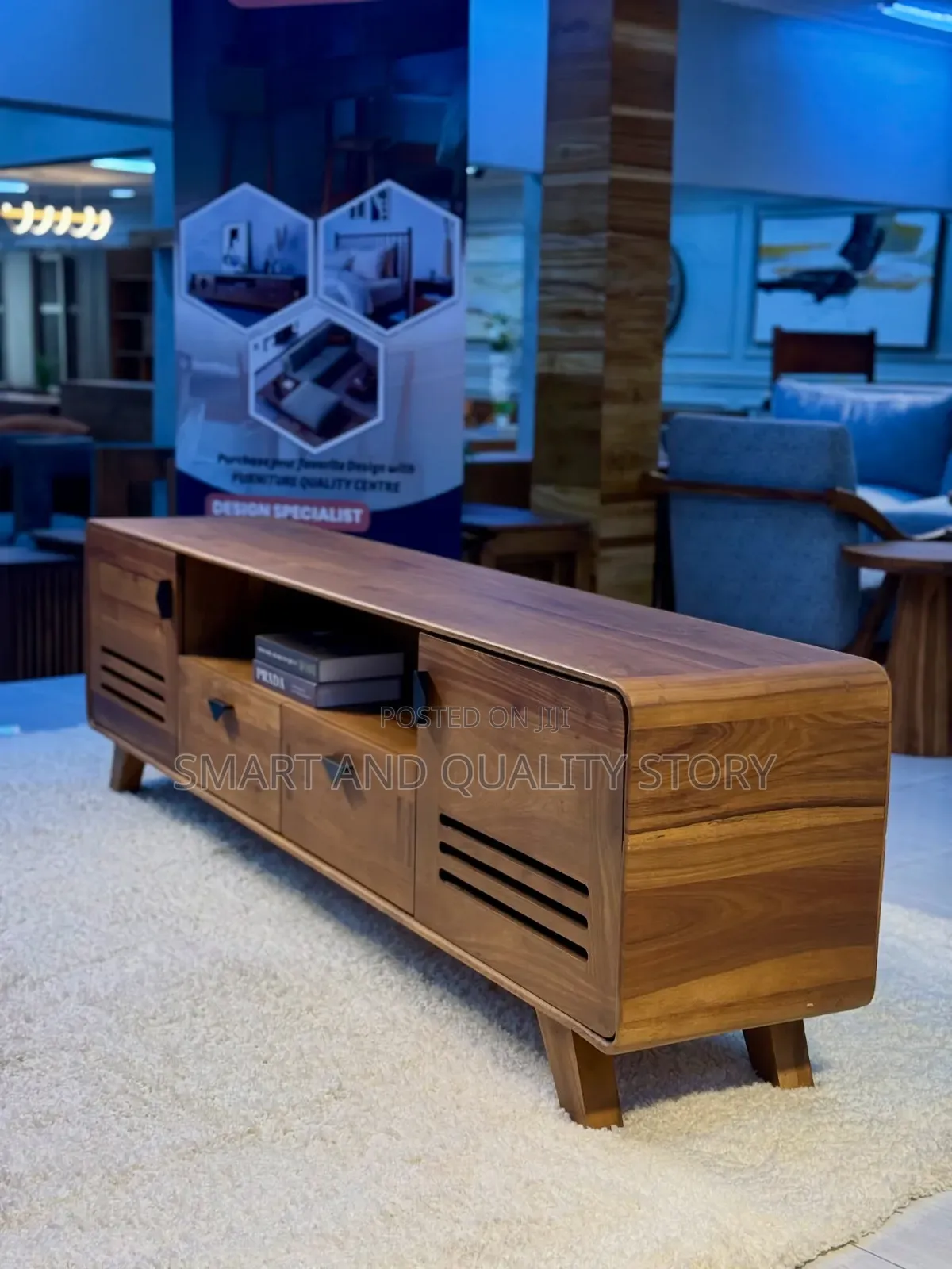 Brown Tvstand 1.8m Wall Unit TV Stands Unit Storage White