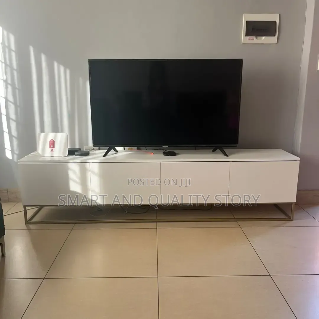 White Tvstand 1.8m Wall Unit TV Stands Unit Brown