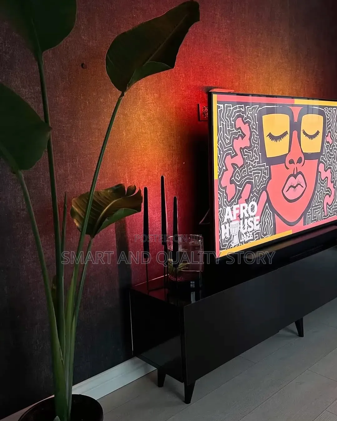 Black Tvstand 6ft TV Stand Unit Storage Black