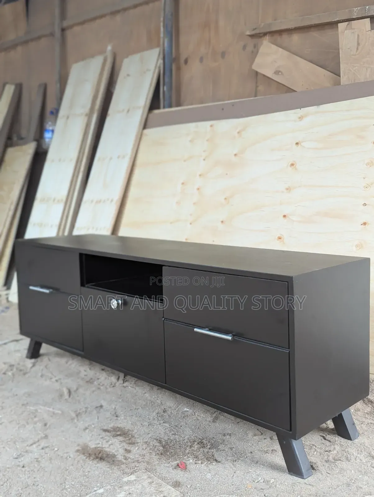 Black Tvstand 6ft TV Stands Bianca Wall With Storage