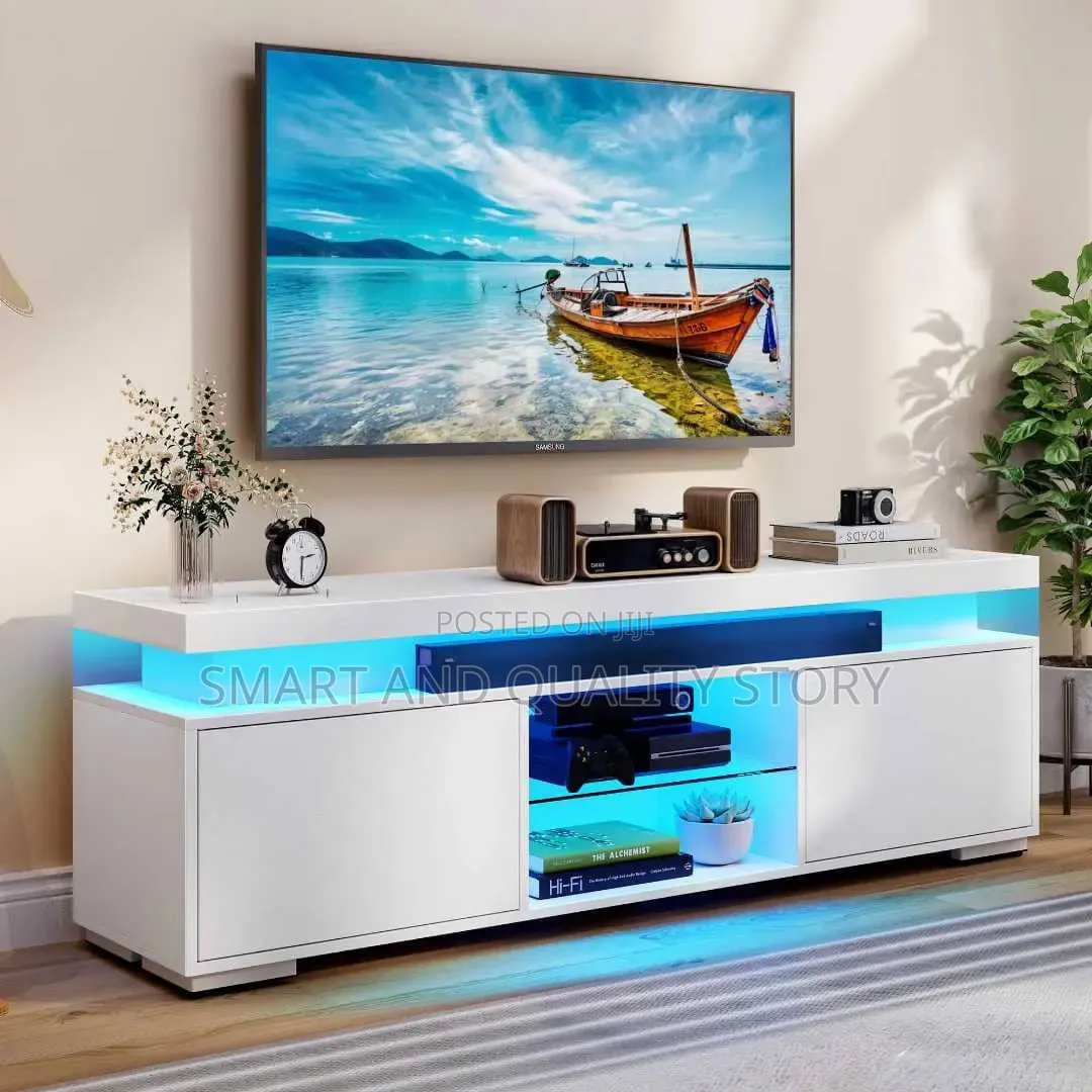 White Tvstand 1.8m TV Stands Bianca Wall With Drowers
