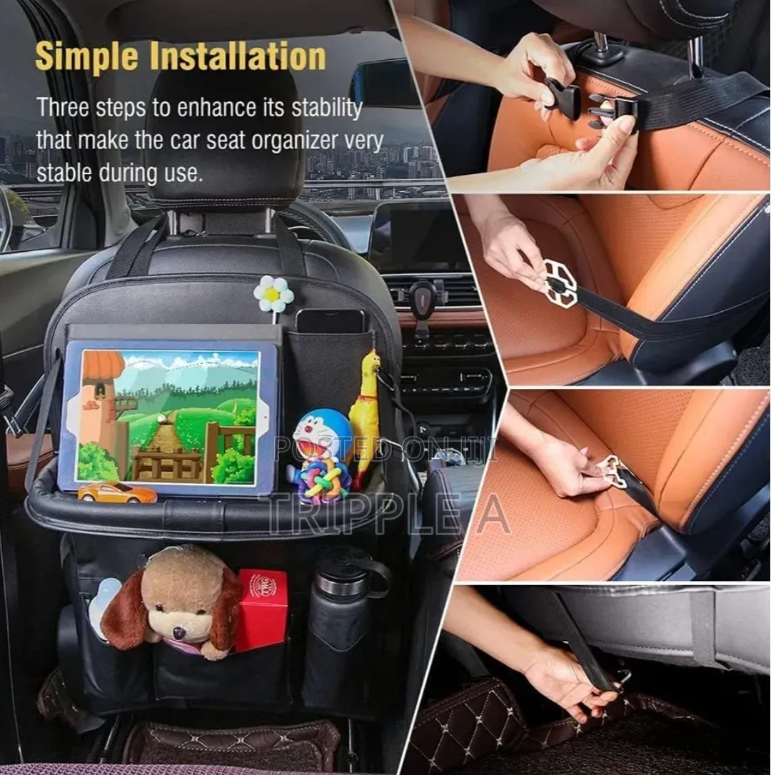 Faux Leather Car Basket Multi Pocket Folding Organizer