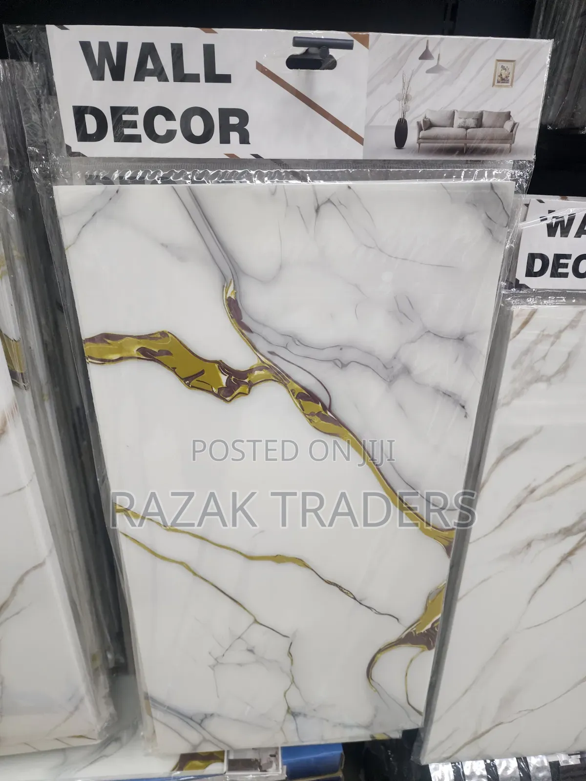 Marble Peel and Stick Waterproof Wall Panels, 6pcs Tile-23.6"x11