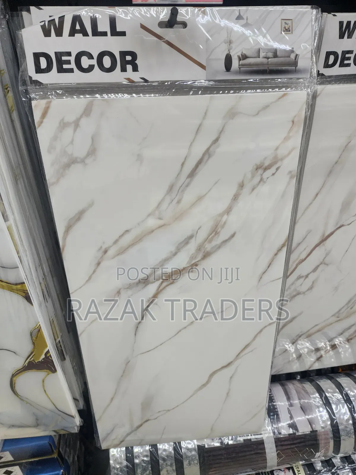 Marble Peel and Stick Waterproof Wall Panels, 6pcs Tile-23.6"x11