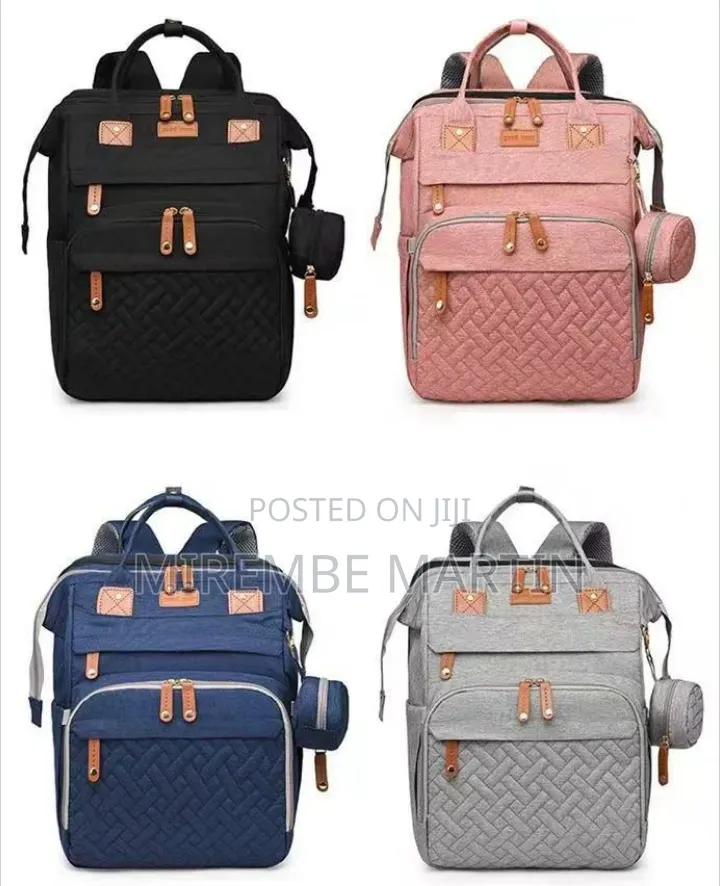 Blue, Multi-Functional Diaper Bag Backpack