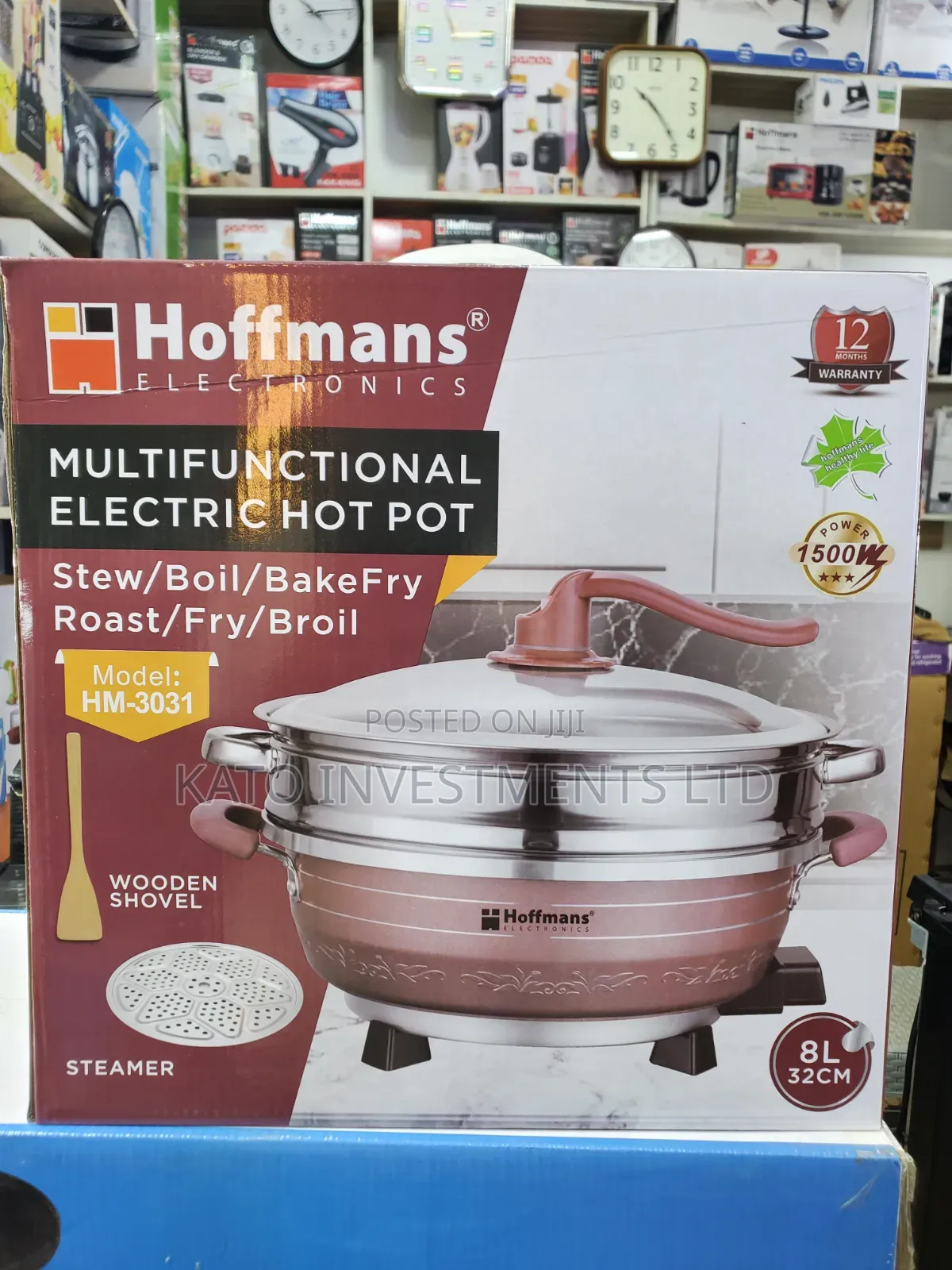 Hoffmans 8L Multifunctional Electric Hot Pot & Steamer GERMAN TECH