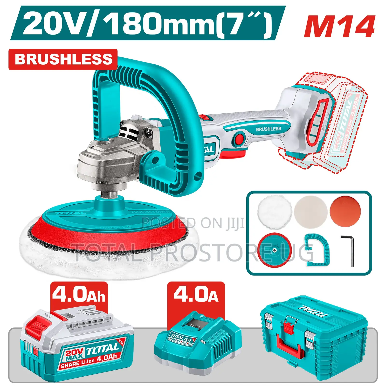Tapli20188 - Cordless Polisher 20v/M14 180mm(7")