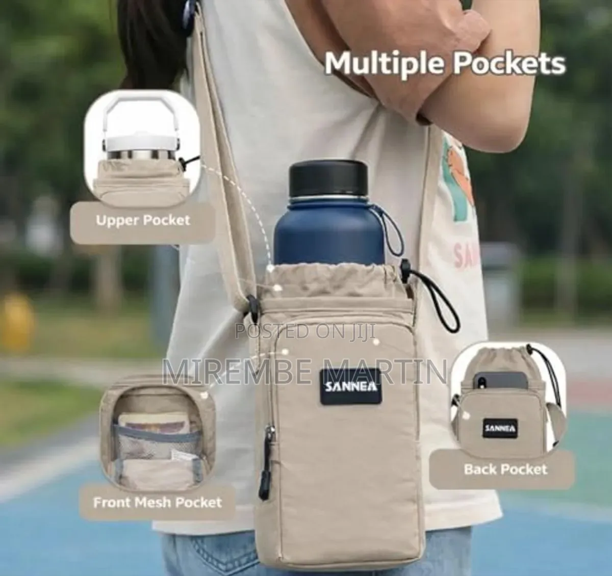 Sannea 1L Insulated Crossbody Water Bottle Bag