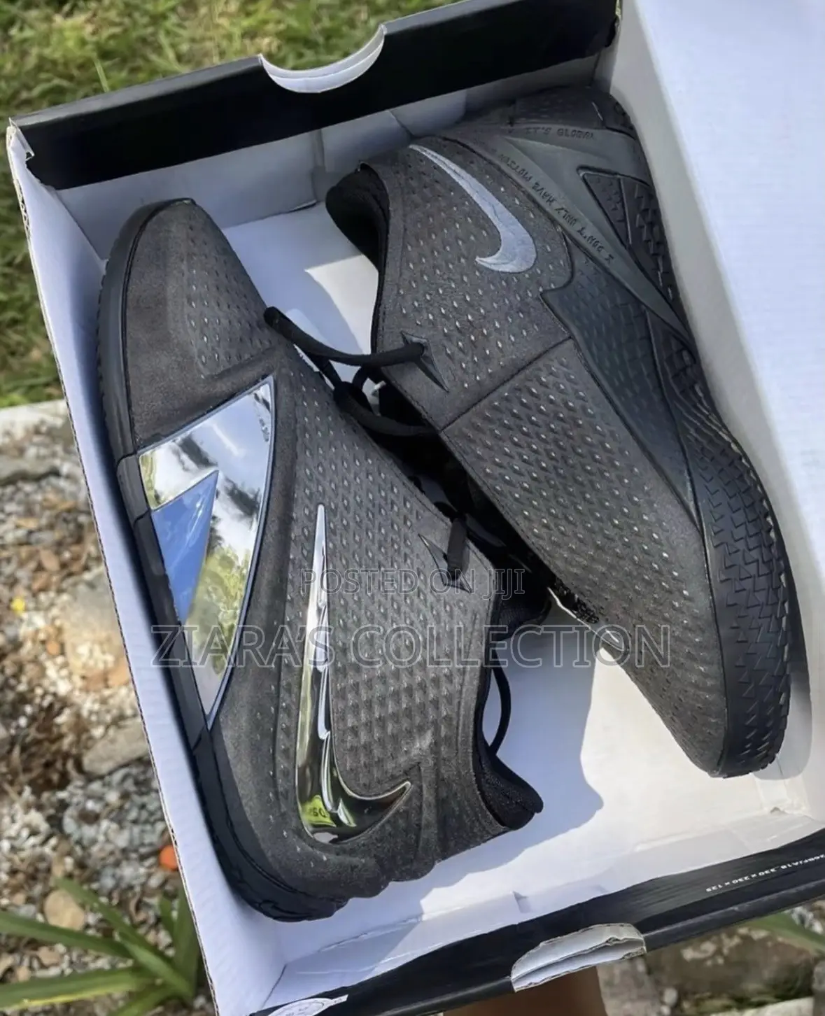 Black and Metallic Silver Nike Ja 4”dark Mode”basketball Shoes