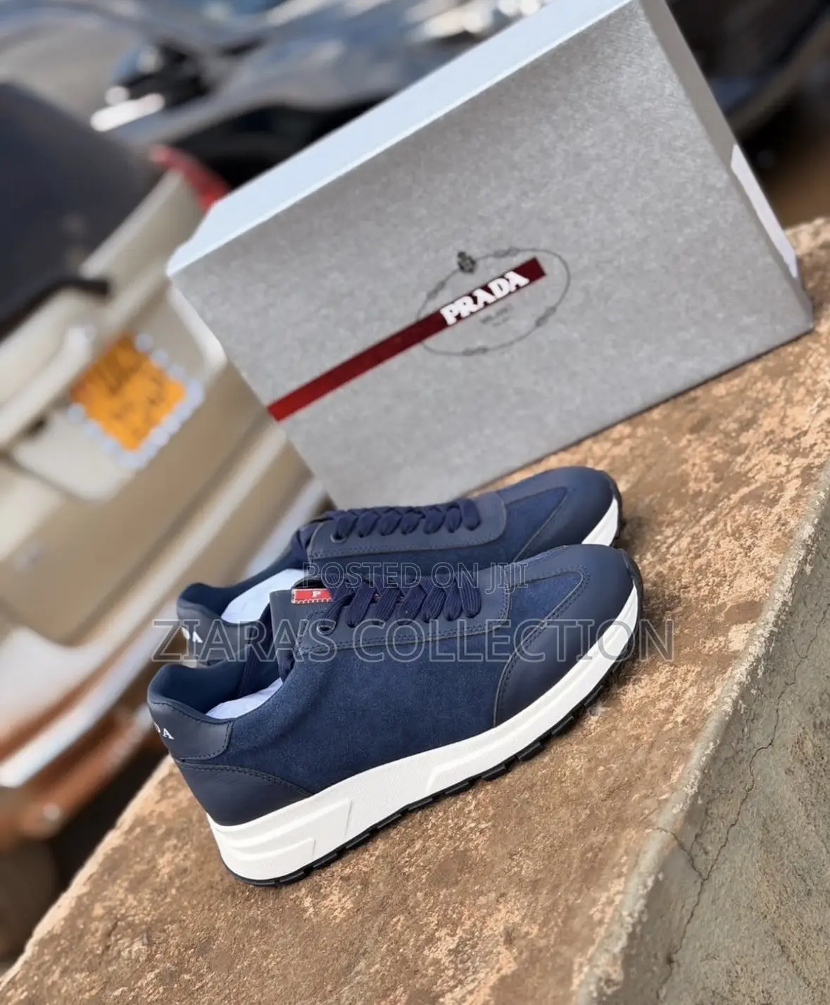 Prada Suede Leather Low -Top Casual Sneakers