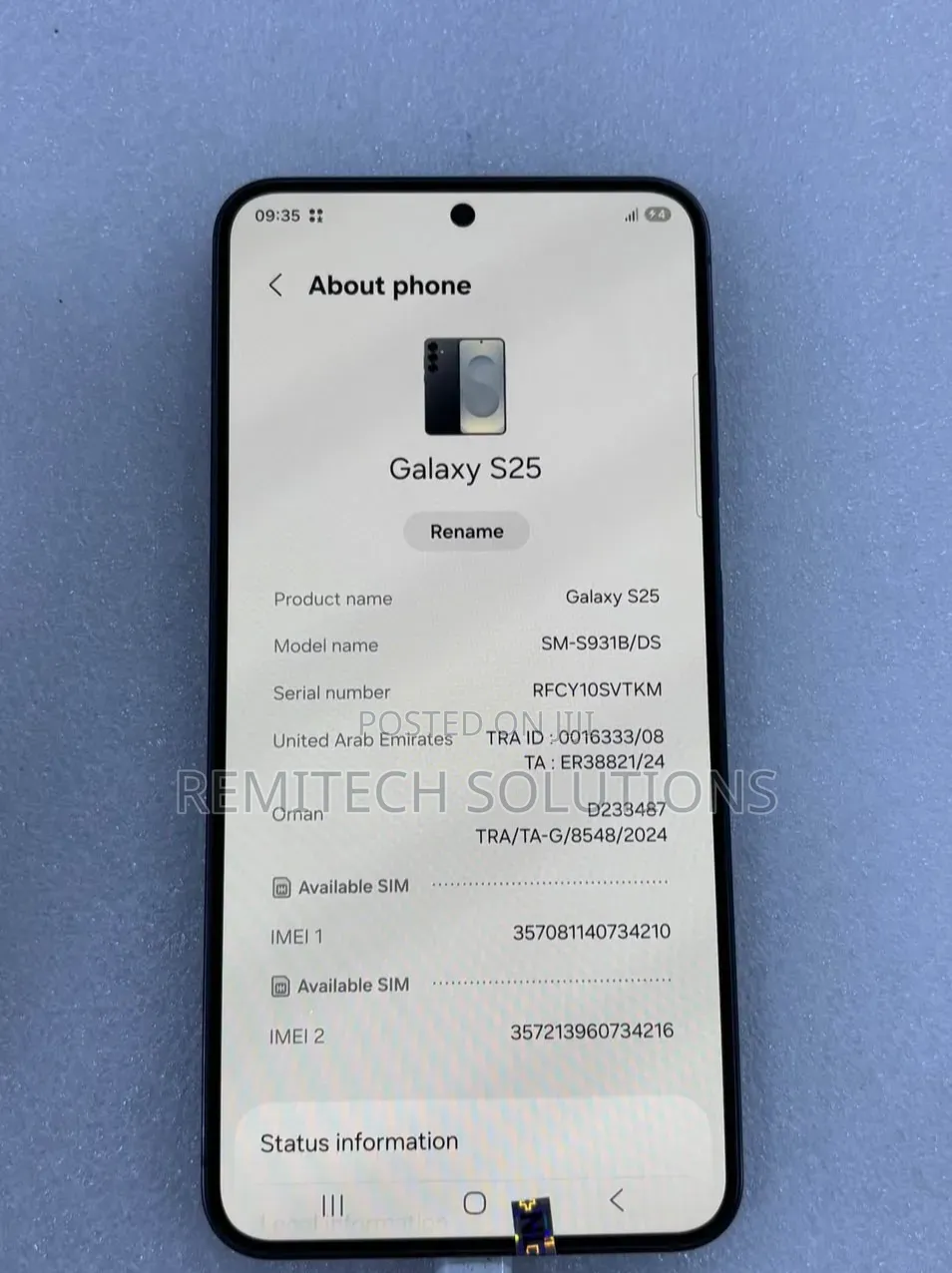 Samsung Galaxy S25 256 GB Gray