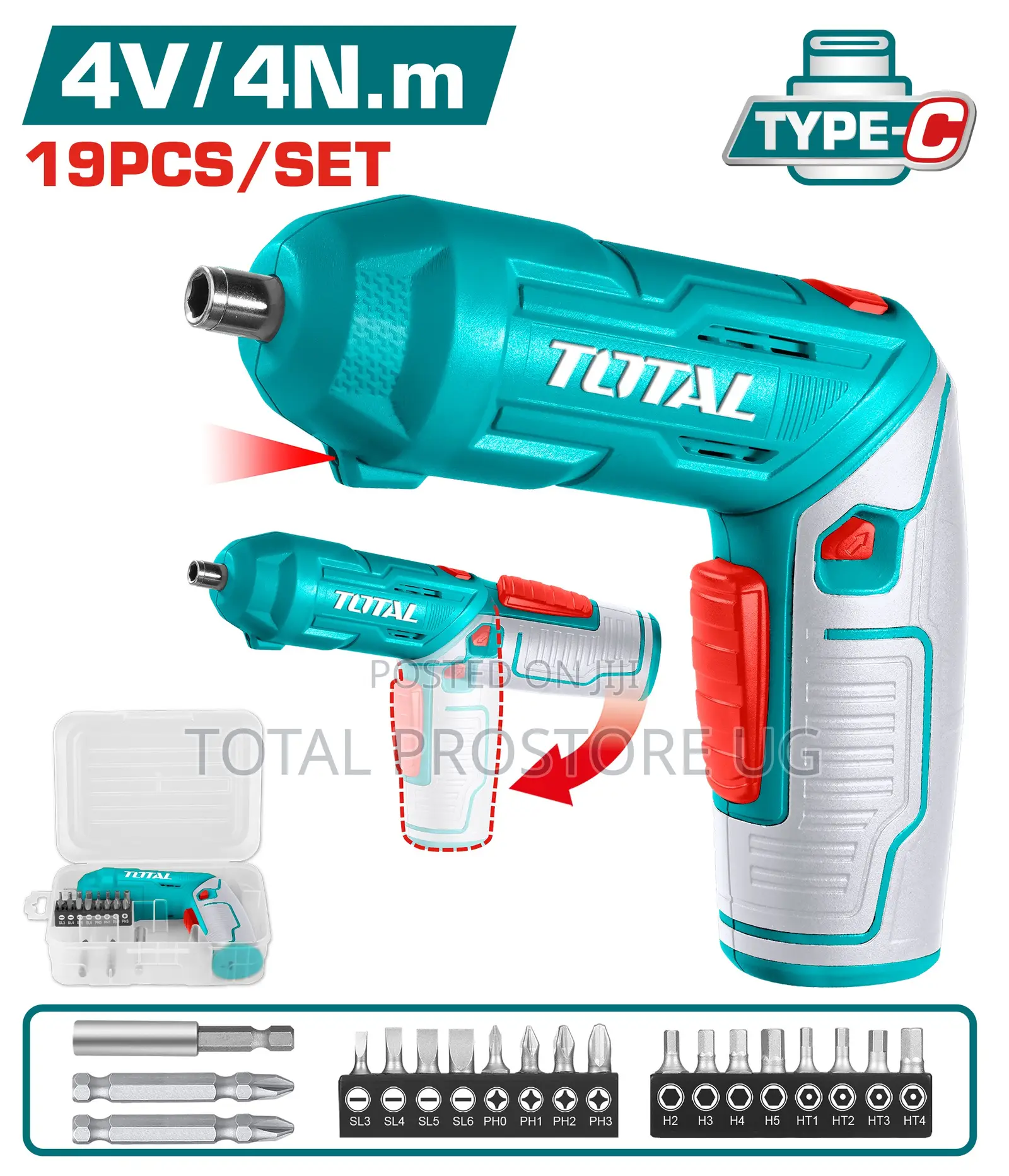 Tsdli0442 - Cordless Screwdriver 19pcs/Set 4v/4n.m