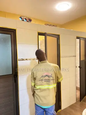 Bronze Colour Aluminium Bathroom Door – Stylish & Durable