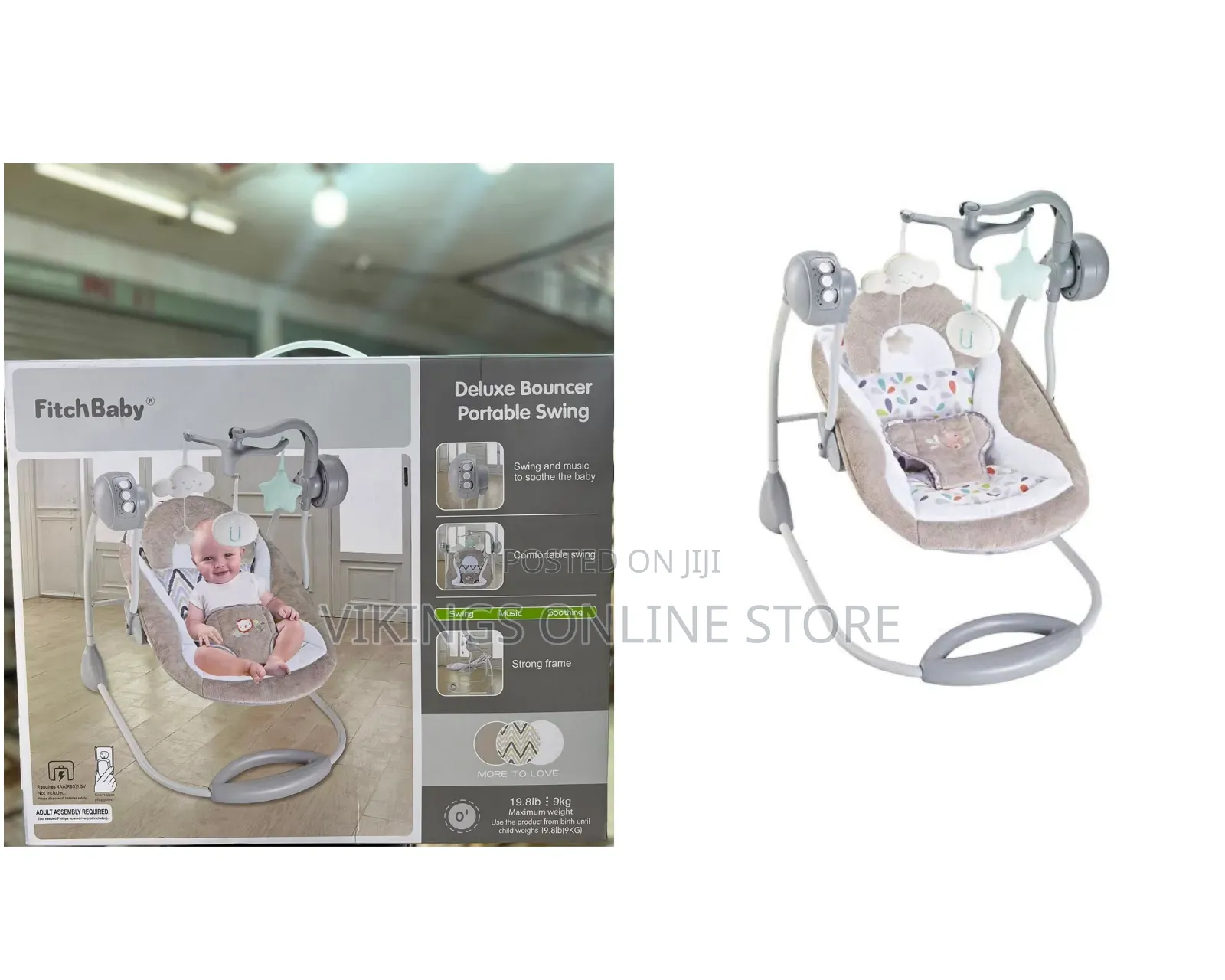 FitchBaby Deluxe Bouncer Portable Swing (A