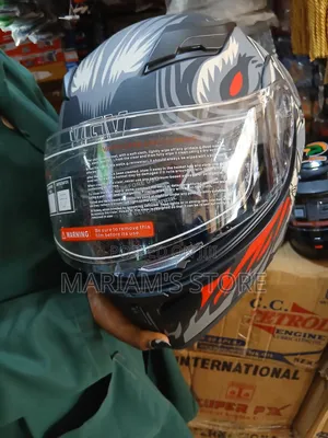 Grey and Black Motorcycle Helment