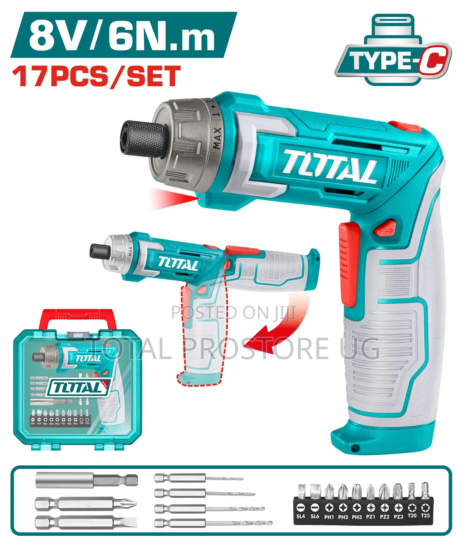 Tsdli08025 - Cordless Screwdriver 17pcs/Set 8v/6n.m