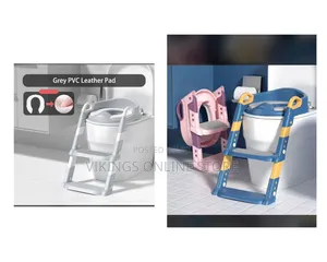 A Toddler Potty Training Seat With an Integrated Step Stool Ladder,