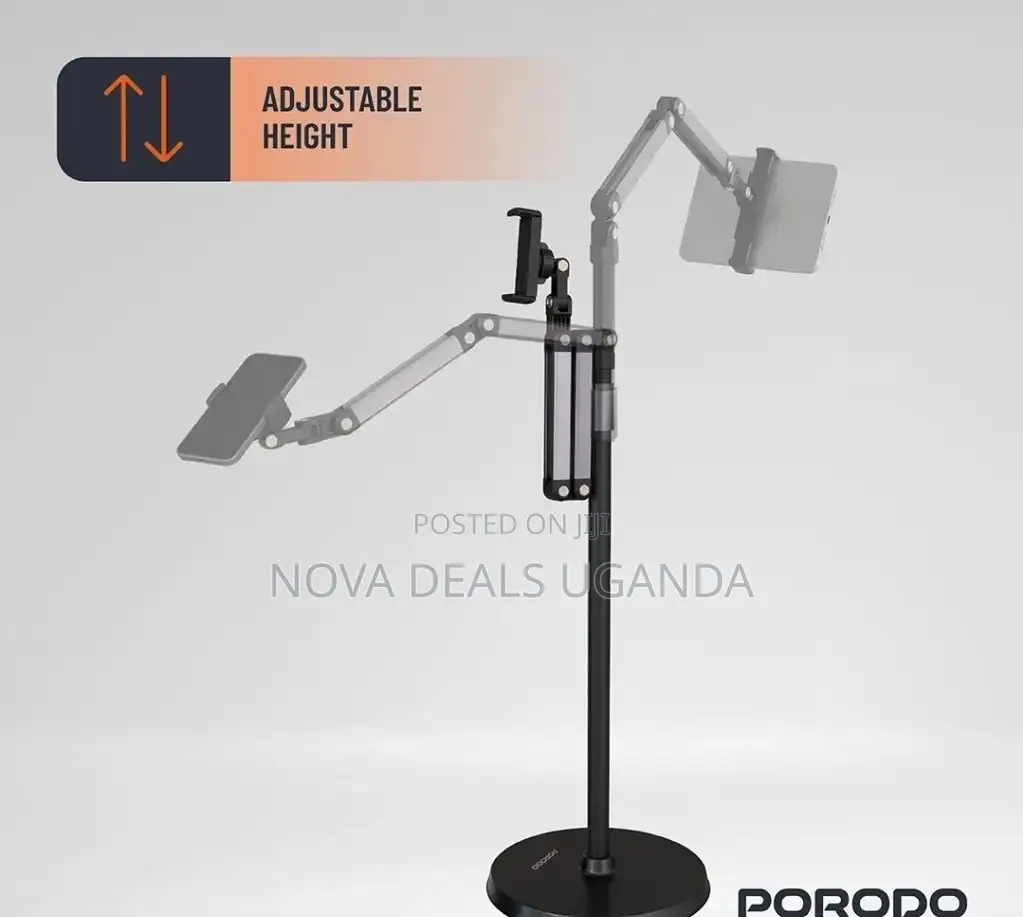Porodo Phone & Tablet Stand 1.65m, 360° Rotatable & Adjustable Bracket