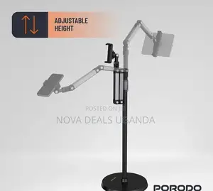 Porodo Phone & Tablet Stand 1.65m, 360° Rotatable & Adjustable Bracket