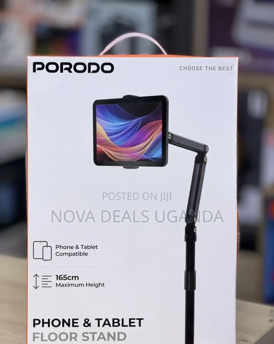 Porodo Phone & Tablet Stand 1.65m, 360° Rotatable & Adjustable Bracket