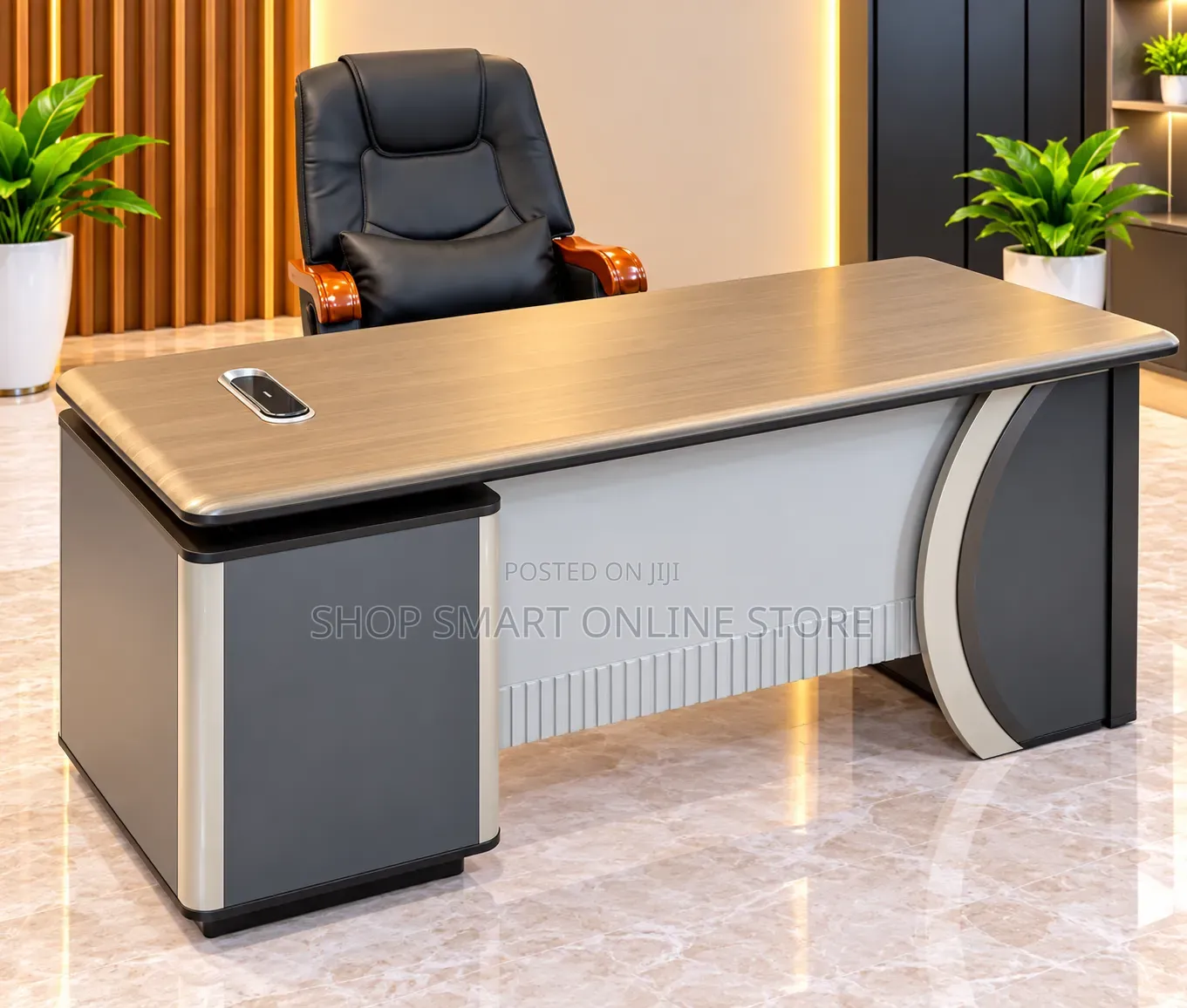 Executive Bronze Office Table and Chair
