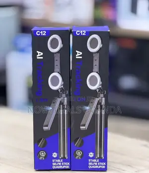 C12 AI Face Tracking Tripod 1.8M Selfie Tripod With Lights for Phones