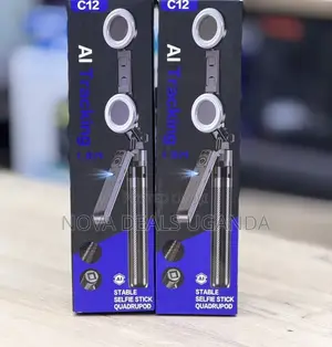 C12 AI Face Tracking Tripod 1.8M Selfie Tripod With Lights for Phones