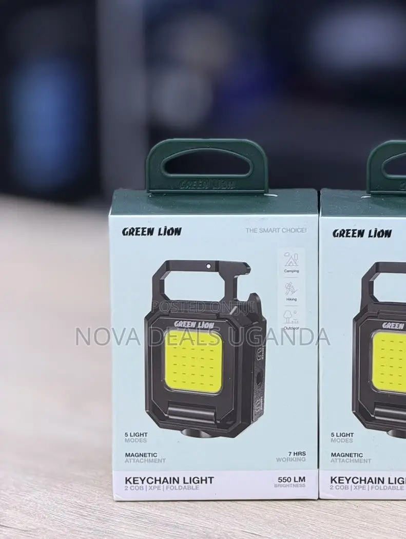 Green Lion COB Keychain Work Light, 5 Modes Mini Rechargeable Torch