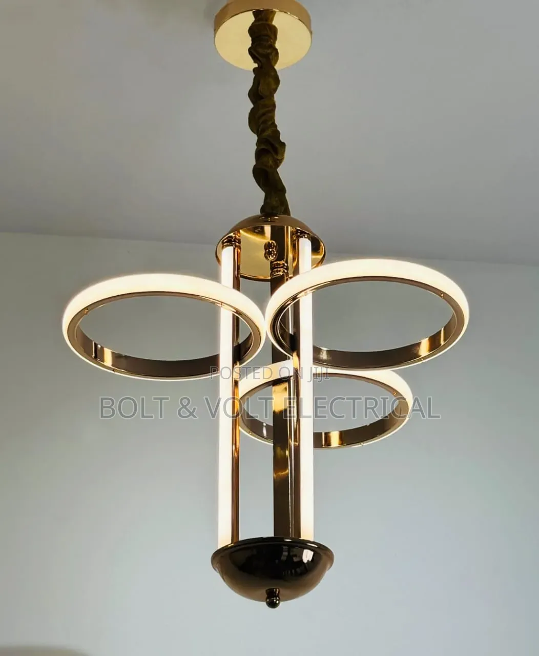 Minimalist LED Gold Pendant Chandelier