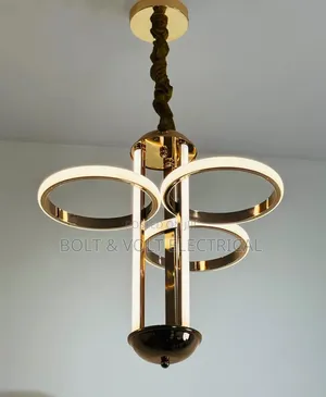 Minimalist LED Gold Pendant Chandelier