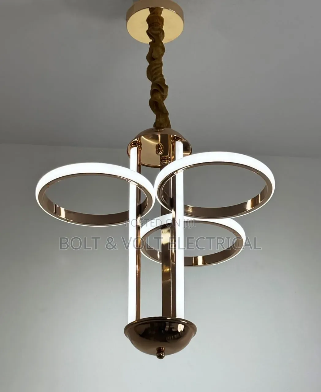 Minimalist LED Gold Pendant Chandelier