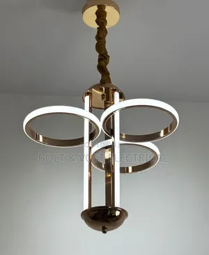 Minimalist LED Gold Pendant Chandelier
