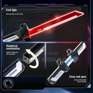 2-in-1 Retractable LED Lightsaber / Light Sword Toy Set