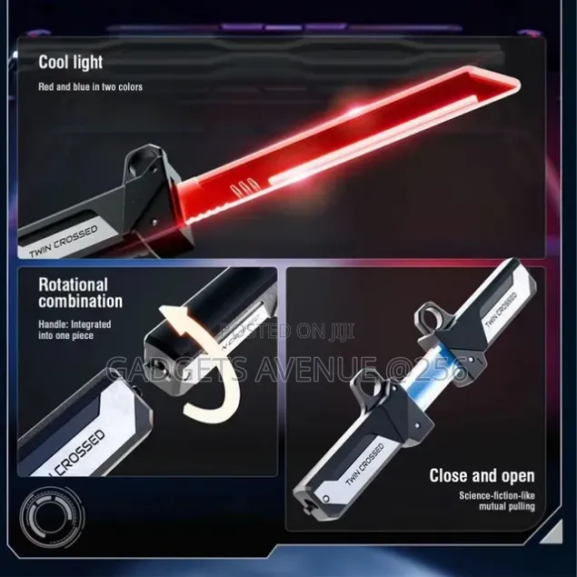 2-in-1 Retractable LED Lightsaber / Light Sword Toy Set