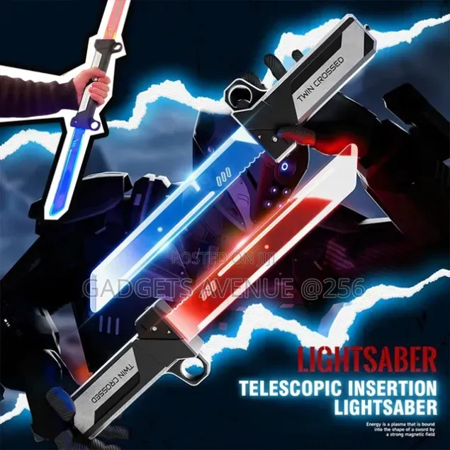 2-in-1 Retractable LED Lightsaber / Light Sword Toy Set