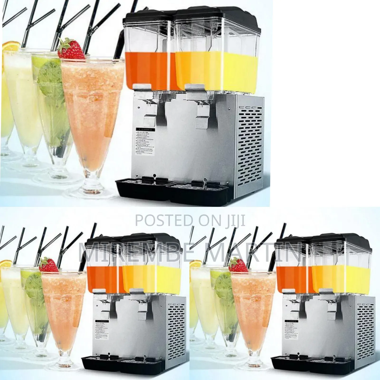 Commercial Double-Tank Electric Cold Beverage and Juice Dispenser.