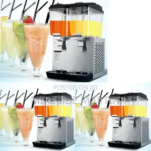 Commercial Double-Tank Electric Cold Beverage and Juice Dispenser.