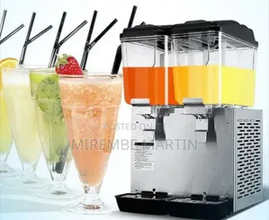 Commercial Double-Tank Electric Cold Beverage and Juice Dispenser.